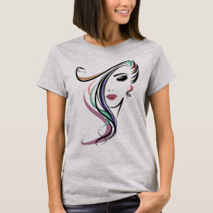 Estilista De Cabello, Camiseta De Cara Chica Cuta