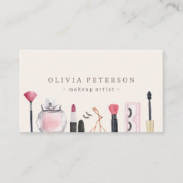 Estilista de maquillaje, tarjeta de visita acuarel
