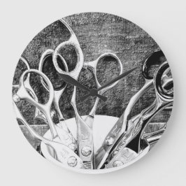 Estilista del cabello - Tijeras - Reloj de pared