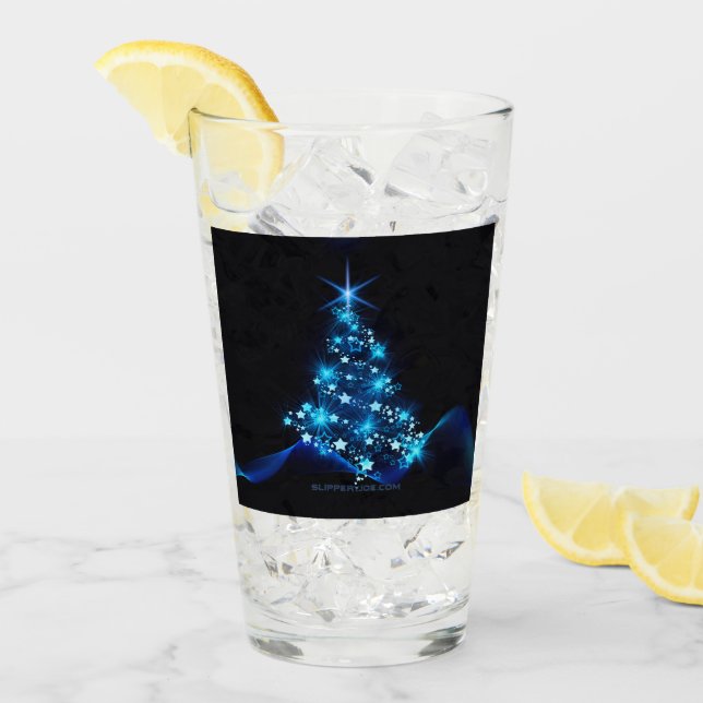 estilizado árbol de Navidad SlipperyJoe azul brill (Anverso (hielo))