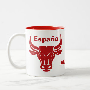 Estilizado Bull nombre personalizado y tazas de te