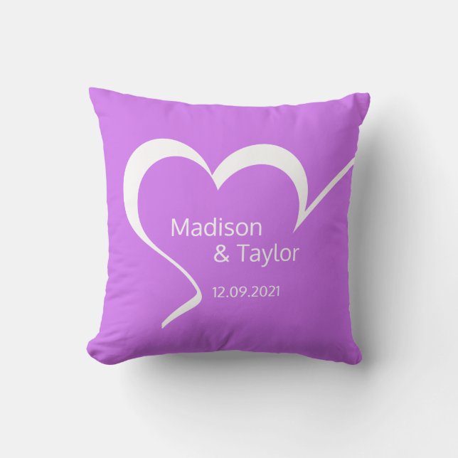 Estilizado Corazón nombre personalizado y almohada (Anverso)