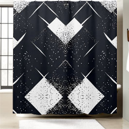 Estilo 3 de cortina de ducha abstracta negra y bla