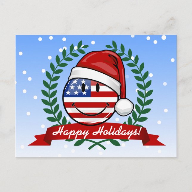 Estilo alegre del navidad de la bandera americana (Anverso)