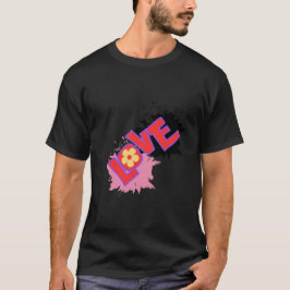 Estilo: Amor y flores camiseta básica de los hombr