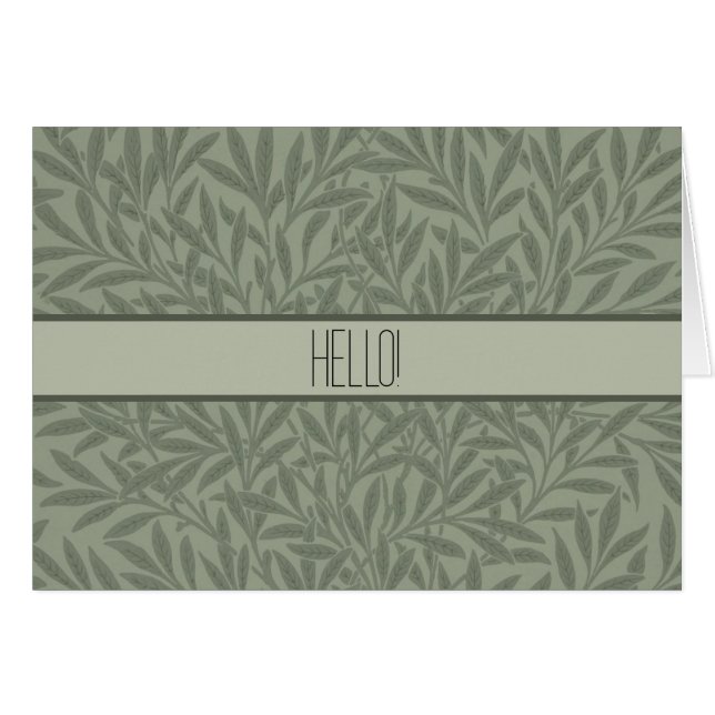 Estilo antiguo verde salvia con estampado de sauce (Anverso (Horizontal))