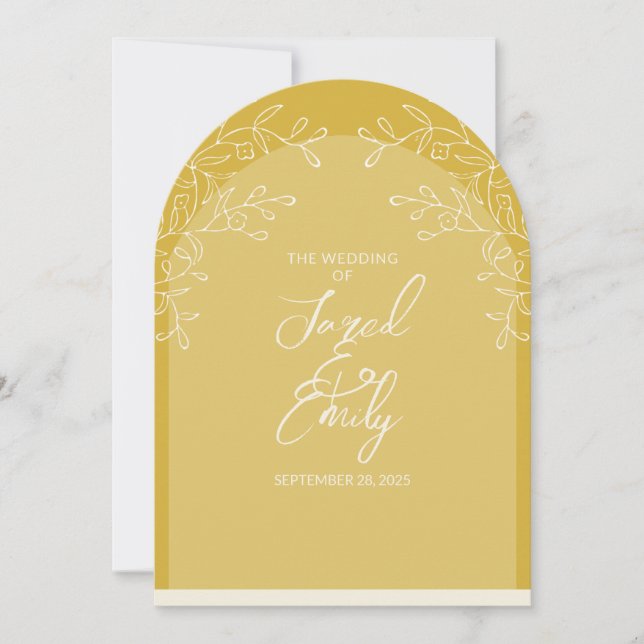 Estilo Arco floral Invitación a matrimonio Código  (Anverso)