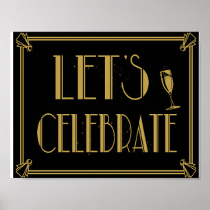 Estilo Art Deco Gatsby Celebremos la impresión fie