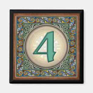 Estilo B, "4" - imanes célticos del número