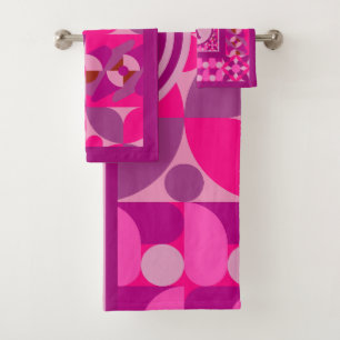 Estilo Bauhaus Geométrico Rosa y Borgoña