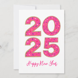 estilo burro simple feliz año nuevo tarjetas 2025