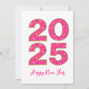 estilo burro simple feliz año nuevo tarjetas 2025