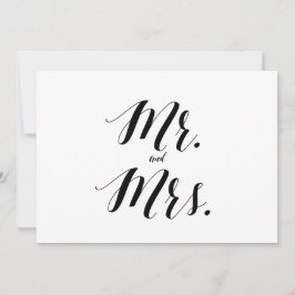 Estilo caligráfico "Sr. y Sra." Rótulo boda
