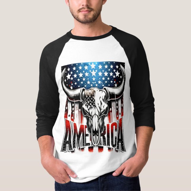 Estilo: camiseta básica de 3/4 mangas Raglan para  (Anverso)