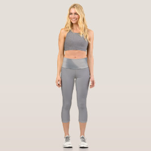 Estilo Capri Leggings Plus Gris