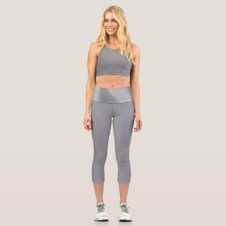 Estilo Capri Leggings Plus Gris