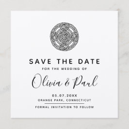 Estilo celta Boho Guardar la tarjeta Boda de fecha