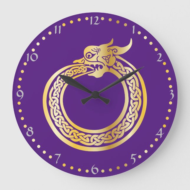 Estilo Celular Oro Tonado Ouroboros Gran Reloj (Anverso)