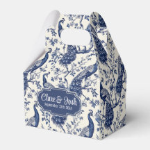 Estilo Chinoiserie Peacock Tema Caja de Favor de B