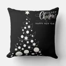 Estilo de almohadas de navidades negros