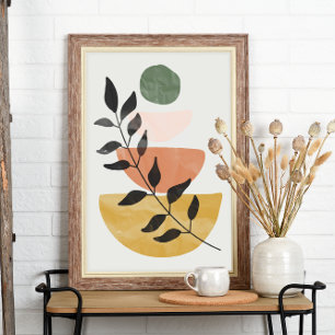 Estilo de arte boho moderno hojas