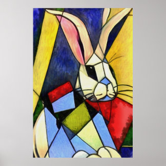 Estilo de arte geométrico de abstracto de conejo l