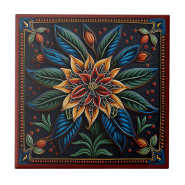 Estilo de arte huichol mexicano azulejos cerámicos