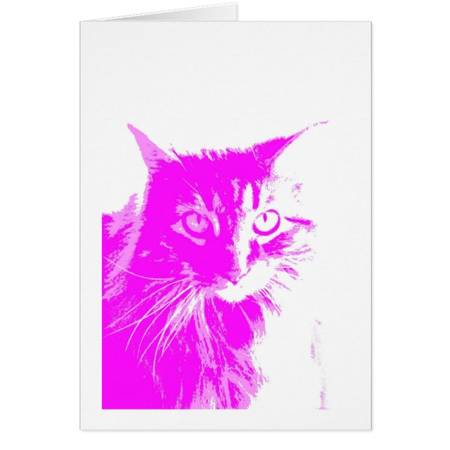 estilo de arte pop de la carta en blanco de gato m (Frente)