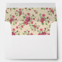 Estilo de cabaña floral rosas rosadas fondo crema