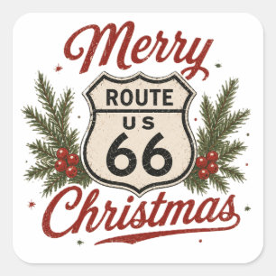 Estilo de Calcomanía de Navidad de la Ruta 66 Clás