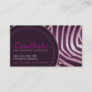 Estilo de cebra morado rosado con tarjetas de visi