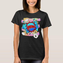 Estilo de cómic Pop Art Retro Blue WOW Camiseta
