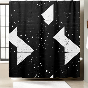 Estilo de cortina de ducha abstracta negra y blanc