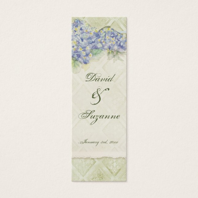 Estilo de cosecha Azul Hidrangea Floral Swirl Dama (Frente)