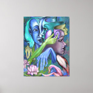 Estilo de Cubismo de impresión de canvas de Lake F