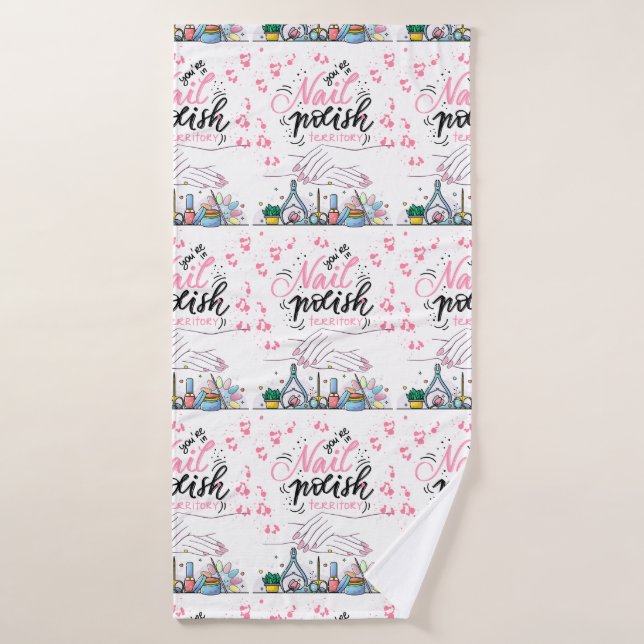 estilo de decoración de salón de uñas (Toalla de baño)