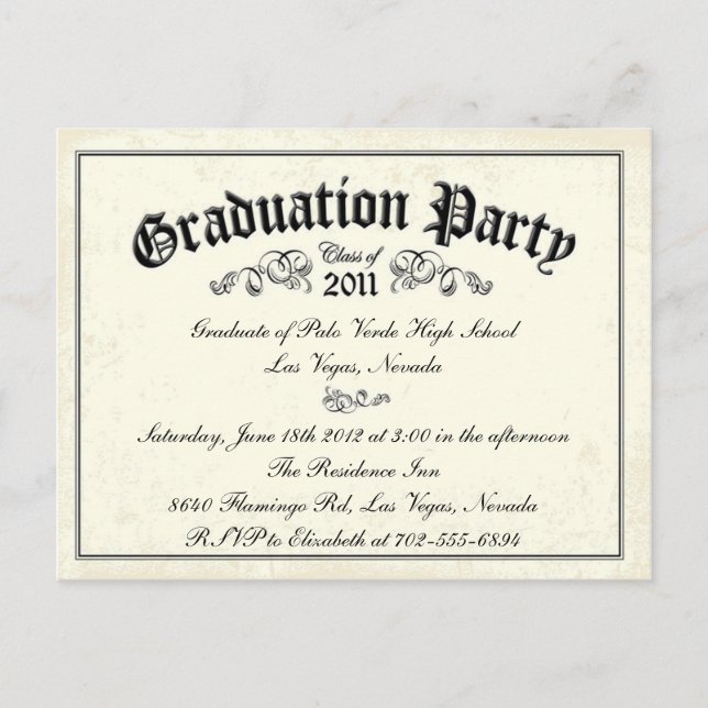 Estilo de diploma de invitación a graduación (Anverso)