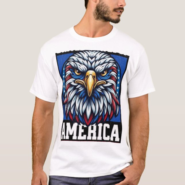 Estilo de diseño americano multicolor: camiseta bá (Anverso)