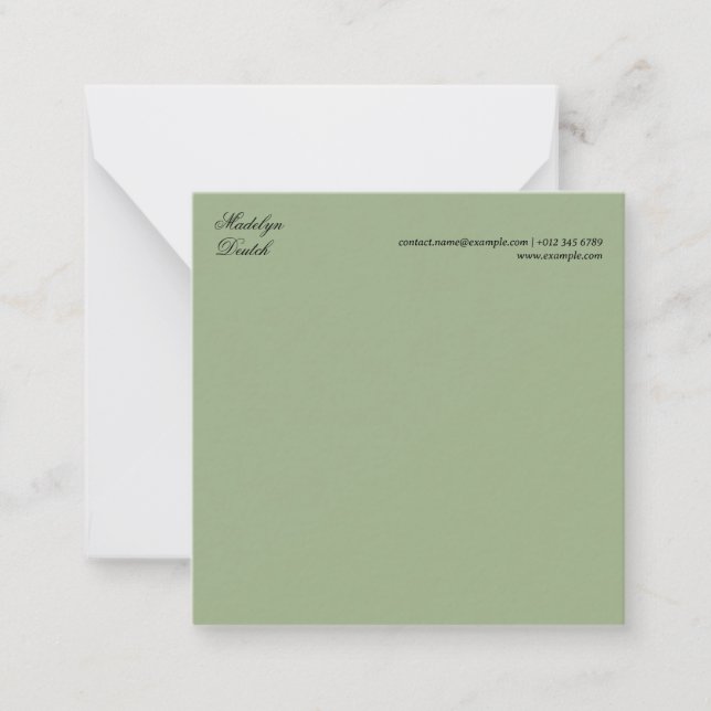 Estilo de diseño de tarjeta de nota moderna verde  (Anverso)