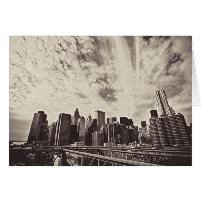 Estilo de época Nueva York Skyline (Anverso (Horizontal))