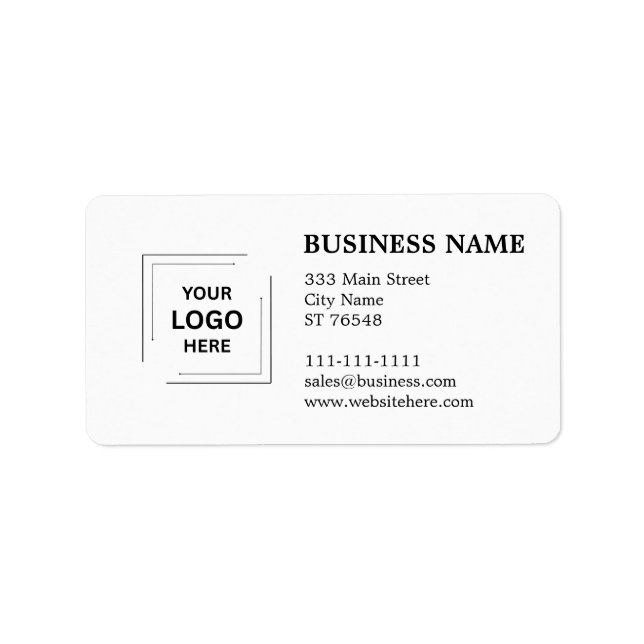 Estilo de etiqueta de dirección comercial de logot (Frente)