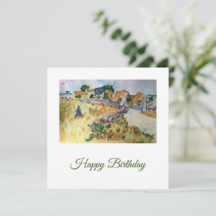 Estilo de granja provenzal con tarjeta de cumpleañ