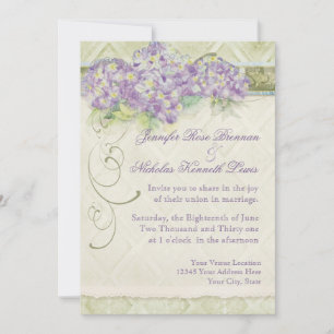 Estilo de la cosecha Lilac Hydrangea - Invitación 