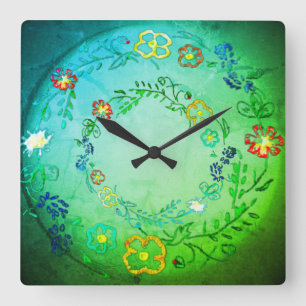 Estilo de la flor del reloj de pared