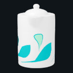 Estilo de la naturaleza minera Tetera<br><div class="desc">Las hojas de menthol turquesa son decentes en esta tetera de base blanca.</div>
