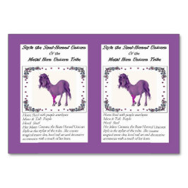 Estilo de la tarjeta comercial Unicornio con cuern