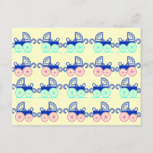 Estilo de la vendimia Baby Buggy Pattern Postales 