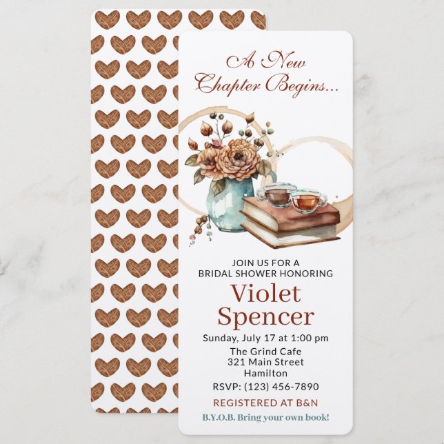 Estilo de marcador de la invitación a la ducha de  (Anverso / Reverso)