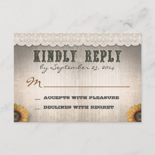 estilo de país occidental y boda de encaje RSVP