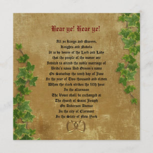 Estilo de pergamino de invitaciones a bodas mediev